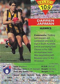 1994 Select AFL #109 Darren Jarman Back